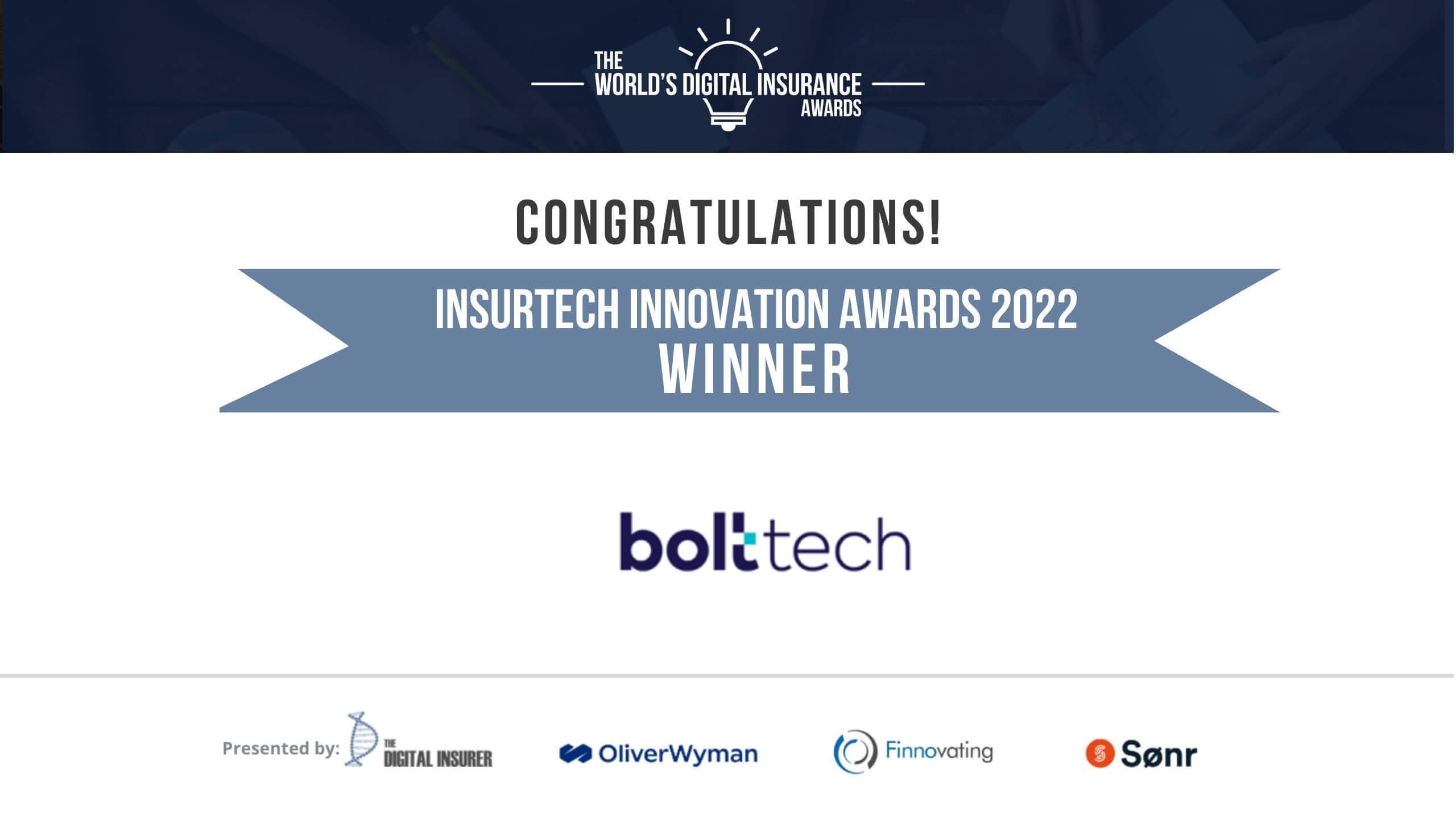 bolttech Winner InsurTech Innovation Awards 2022 APAC Award winning