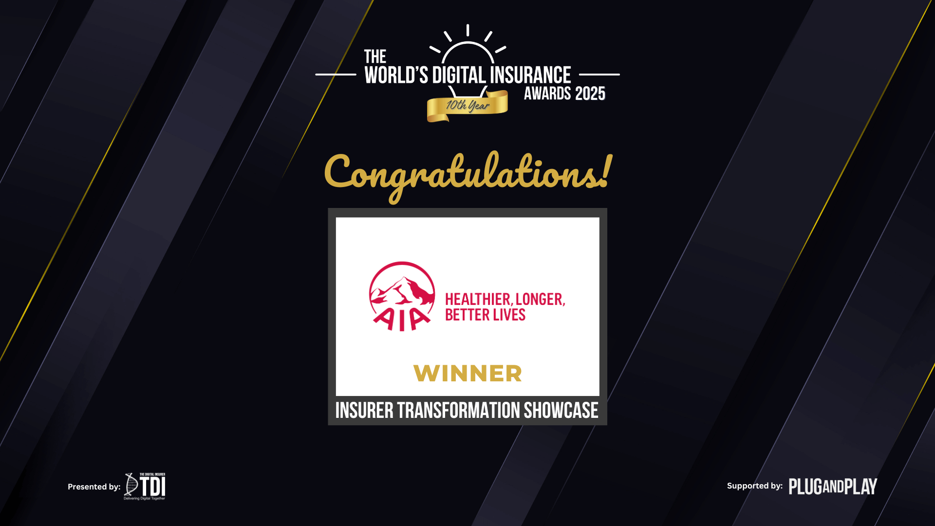 Insurer Transformation Showcase Award Winner 2025 – AIA - The Digital  Insurer